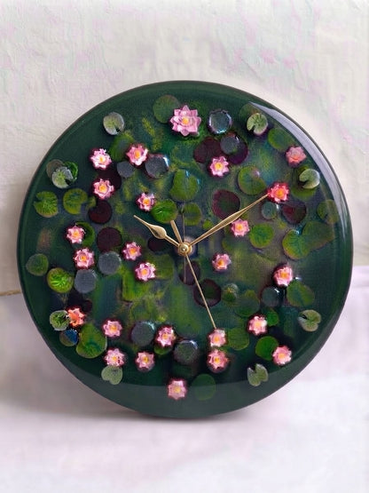 Lotus ponds Wall Clock – Natural Elegance Meets Modern Design