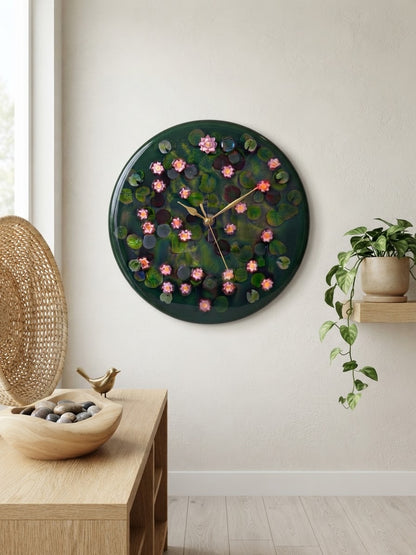 Lotus ponds Wall Clock – Natural Elegance Meets Modern Design