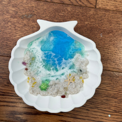 Ocean Breeze Seashell Jewelry Dish | Handmade Coastal Decor Ring Holder | Gift for Her
