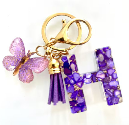 Personalized Alphabet Keychains - Purple