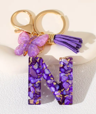 Personalized Alphabet Keychains - Purple