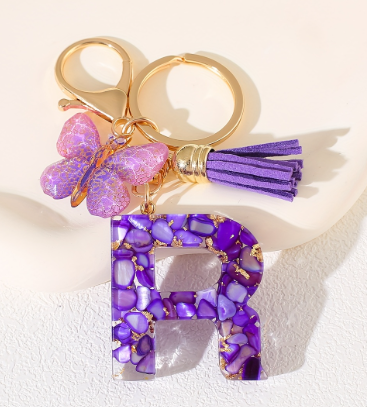 Personalized Alphabet Keychains - Purple