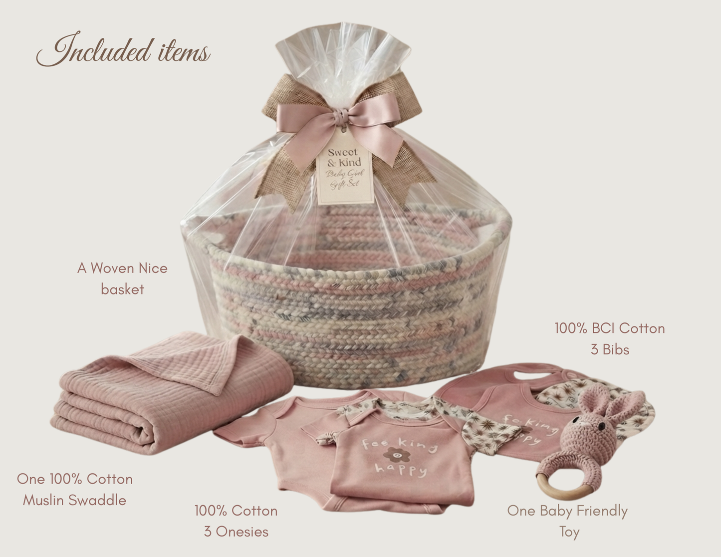 Sweet & Kind Luxury Baby Girl Gift Hamper | Newborn Gift Set